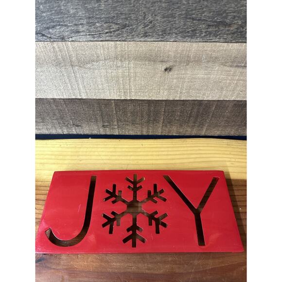 Crate And Barrel Metal Joy Trivet Christmas Holiday Snowflake Rare - Picture 1 of 7